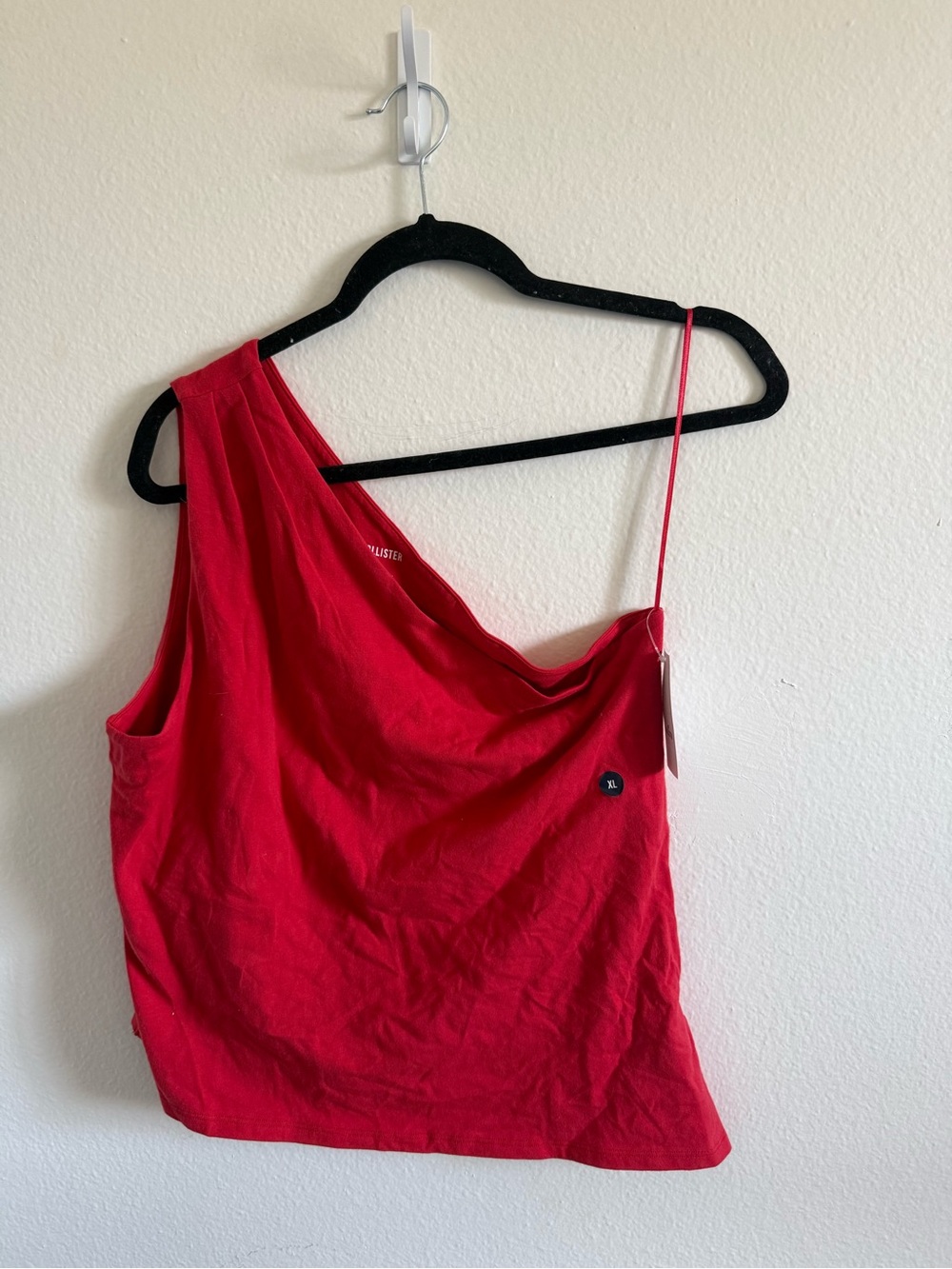 Hollister Red One-Shoulder Tank Top